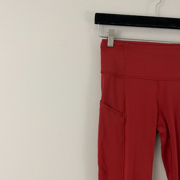 Lululemon Fast and Free Crop II 19" Non-Reflective Magma Leggings Size 4 - Picture 4 of 7